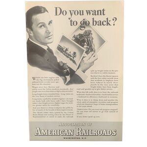 Vintage 1938 American Railroads Want to go Back Ad Advertisement